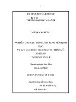 nghiên cứu đặc điểm lâm sàng mô bệnh học và kết quả điều trị ung thư biểu mô amiđan tại bệnh viện k