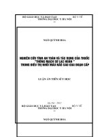 nghiên cứu tính an toàn và tác dụng dược lý trên tim mạch của thuốc “thông mạch sơ lạc hoàn” trong điều trị nhồi máu não sau giai đoạn cấp
