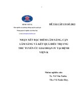 nhận xét đặc điểm lâm sàng, cận lâm sàng và kết quả điều trị ung thư tuyến ức giai đoạn iv tại bệnh viện k