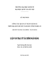 công tác quản lý ngân sách xã trên địa bàn huyện nam đàn tỉnh nghệ an