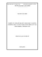 Nghiên cứu mối liên hệ giữa thảm thực vật rừng với dòng chảy và chất lượng nước trong lưu vực sông Đăkbla, tỉnh Kon tum (tóm tắt + toàn văn)