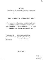 ứng dụng một số quy trình tách chiết adn và kỹ thuật elisa, pcr đánh giả vai trò truyền bệnh của muỗi aiv.minimưs và an.dirus ở khánh phú,khánh vĩnh, khánh hoà