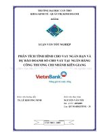 PHÂN TÍCH TÌNH HÌNH CHO VAY NGẮN HẠN VÀ  DỰ BÁO DOANH SỐ CHO VAY TẠI NGÂN HÀNG  CÔNG THƯƠNG CHI NHÁNH KIÊN GIANG