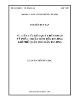 Nghiên cứu kết quả chẩn đoán và phẫu thuật sớm tổn thương khí phế quản do chấn thương