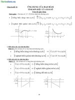 ứng dụng của đạo hàm tính đơn điệu của hàm số