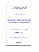 Phân lập và xác định đặc tính sinh học của vi khuẩn salmonella tại một số trang trại lợn nuôi theo quy mô công nghiệp ở miền bắc