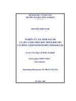 Nghiên cứu xác định mật độ và liều lượng phân bón thích hợp cho cây bông tại huyện buôn đôn, tỉnh đak lak