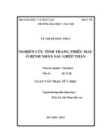 nghiên cứu tình trạng thiếu máu ở bệnh nhân sau ghép thận