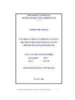 Xác định vai trò của vi khuẩn EColi gây hội chứng tiêu chảy ở lợn con sau cai sữa trên địa bàn ngoại thành hà nội