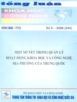 Một số nét trong quản lý hoạt động khoa học và công nghệ địa phương của Trung Quốc