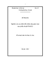 nghiên cứu sự biến đổi chiều dày giác mạc sau phẫu thuật phaco