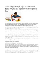 tạo hứng thú học tập cho học sinh bằng những thí nghiệm vui trong hóa học