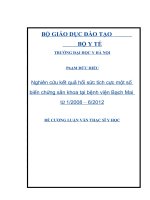 nghiên cứu kết quả hồi sức tích cực một số biến chứng sản khoa tại bệnh viện bạch mai