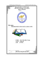 Tiểu luận mô hình phân tích chất lượng nước