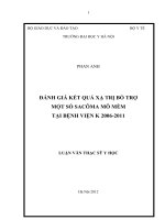 đánh giá kết quả xạ trị bổ trợ một số sacôma mô mềm tại bệnh viện k 2006-2011