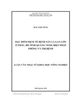 đặc điểm dịch tễ bệnh sán lá gan lớn ở trâu, bò tỉnh quảng ninh, biện pháp phòng và trị bệnh