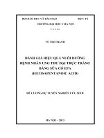 đánh giá hiệu quả nuôi dưỡng bệnh nhân ung thư đại trực tràng bằng sữa có epa (eicosapentanoic acid)