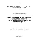 nghiên cứu đặc điểm lâm sàng, xét nghiệm và đánh giá hiệu quả điều trị xuất huyết giảm tiểu cầu ở phụ nữ có thai tại bệnh viện bạch mai