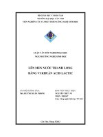 Lên men nước thanh long bằng vi khuẩn acid lactic