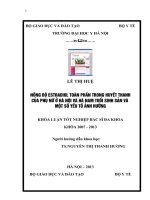 nồng độ estradiol toàn phần trong huyết thanh của phụ nữ ở hà nội và hà nam tuổi sinh sản và một số yếu tố ảnh hưởng