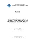 Khảo sát quy trình công nghệ, sự ảnh hưởng của mật độ nấm men và đời nấm men gieo cấy đến quá trình lên men bia tại công ty bia sài gòn
