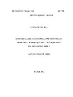 đánh giá giá trị của fructosamin huyết thanh trong theo dõi hiệu quả điều trị ở bệnh nhân đái tháo đường type 2