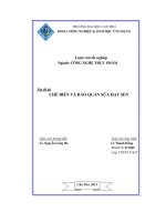 Chế biến và bảo quản sữa hạt sen