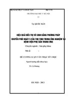 hiệu quả điều trị vô sinh bằng phương pháp chuyển phôi ngày 5 của thụ tinh trong ống nghiệm tại bệnh viện phụ sản trung ương