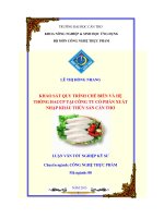 Khảo sát quy trình chế biến và hệ thống HACCP tại công ty cổ phần xuất nhập khẩu thủy sản cần thơ