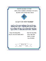 Khảo sát quy trình sản xuất bia tại công ty bia sài gòn  sóc trăng