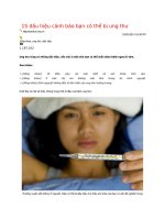 15 dấu hiệu cảnh báo bạn có thể bị ung thư