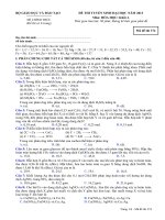 ĐỀ THI ĐẠI HỌC MÔN HÓA NĂM 2013