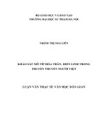 khảo sát motip hóa thân - hiển linh trong truyền thuyết người việt