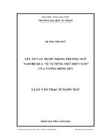 yếu tố vay mượn trong phương ngữ nam bộ qua tự vị tiếng việt miền nam của vương hồng sển