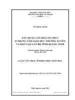 xây dựng văn hóa tổ chức ở trung tâm giáo dục thường xuyên và đào tạo cán bộ tỉnh quảng ninh