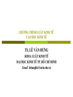 Bài giảng Chương trình luật kinh tế dành cho cao học kinh tế