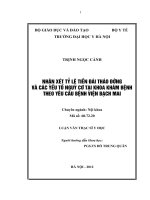 nhận xét tỷ lệ tiền đái tháo đường và các yếu tố nguy cơ tại khoa khám chữa bệnh theo yêu cầu - bệnh viện bạch mai