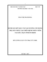 đánh giá kết quả tái tạo xương con bằng trụ dẫn nhân tạo trên bệnh nhân viêm tai giữa mạn tính ổn định