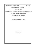 nghiên cứu các yếu tố nguy cơ tim mạch ở nữ giới trong cộng đồng quận đống đa, hà nội