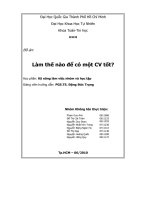 Làm thế nào để có một CV tốt