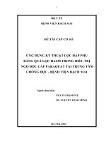ứng dụng kỹ thuật lọc hấp phụ bằng quả lọc ha230 trong điều trị bệnh nhân ngộ độc cấp paraquat tại trung tâm chống độc bệnh viện bạch mai