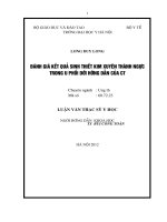 đánh giá kết quả sinh thiết kim xuyên thành ngực trong u phổi dưới hướng dẫn của ct