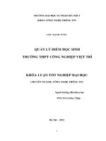 Khóa luận tốt nghiệp Quản lý điểm học sinh trường THPT Công nghiệp Việt Trì