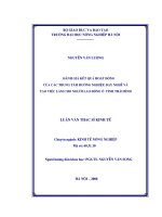 Đánh giá kết quả hoạt động của các trung tâm hướng nghiệp, dạy nghề và tạo việc làm cho người lao động ở tỉnh thái bình