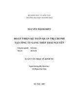 Hoàn thiện kế toán quản trị chi phí tại công ty gang thép thái nguyên