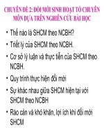 Chuyên đề đổi mới sinh hoạt tổ chuyên môn dựa trên nghiên cứu bài học