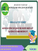 ĐÁNH GIÁ CÔNG TÁC QUẢN TRỊ NGUỒN NHÂN LỰC TẠI CÔNG TY TNHH PHƯƠNG VY