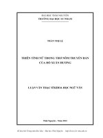 Thiên tính nữ trong thơ nôm truyền bản của hồ xuân hương