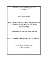 hoàn thiện kế toán tiêu thụ sản phẩm tại công ty cổ phần gang thép thái nguyên