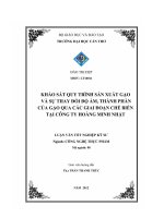 Khảo sát quy trình sản xuất gạo và sự thay đổi độ ẩm, thành phần của gạo qua các giai đoạn chế biến tại công ty hoàng minh nhật